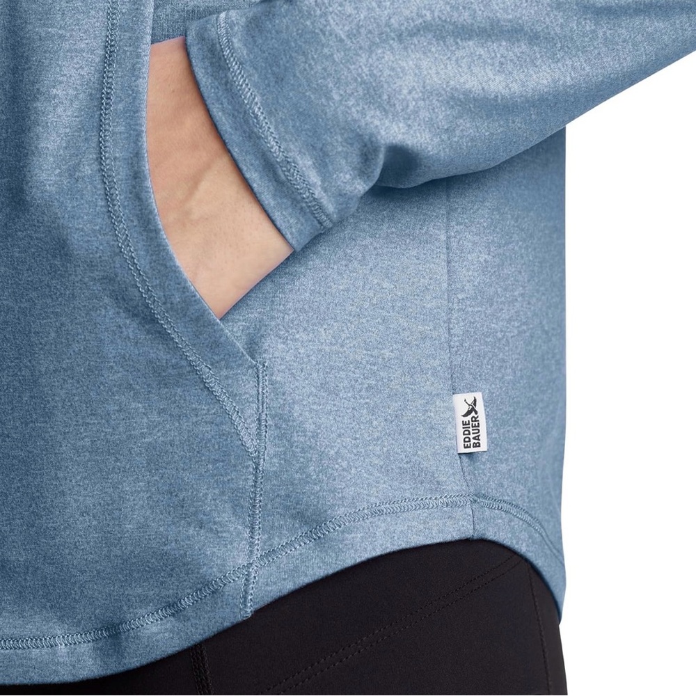 Eddie Bauer Women’s Active Funnel Neck Long Sleeve Top W/ Kangaroo Pocket SZ XL - Picture 4 of 8